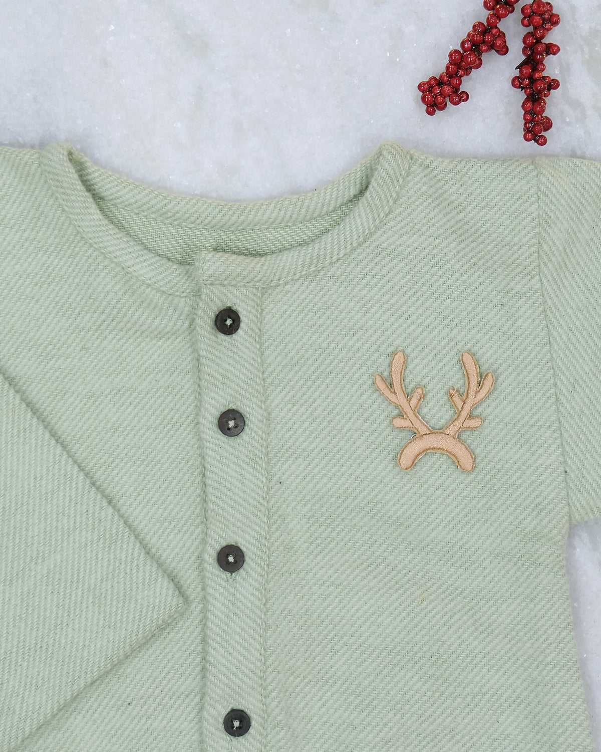 Twinkle & Holly-Jolly Full Sleeves Cotton Winter Onesies, Set of 2