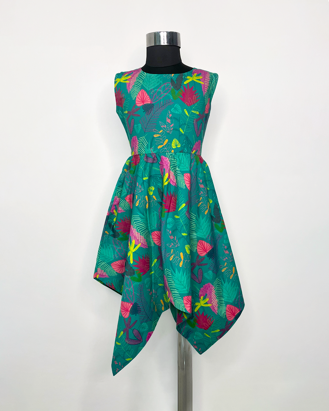 Green Leafy Handkerchief Hem Dress | Rescue