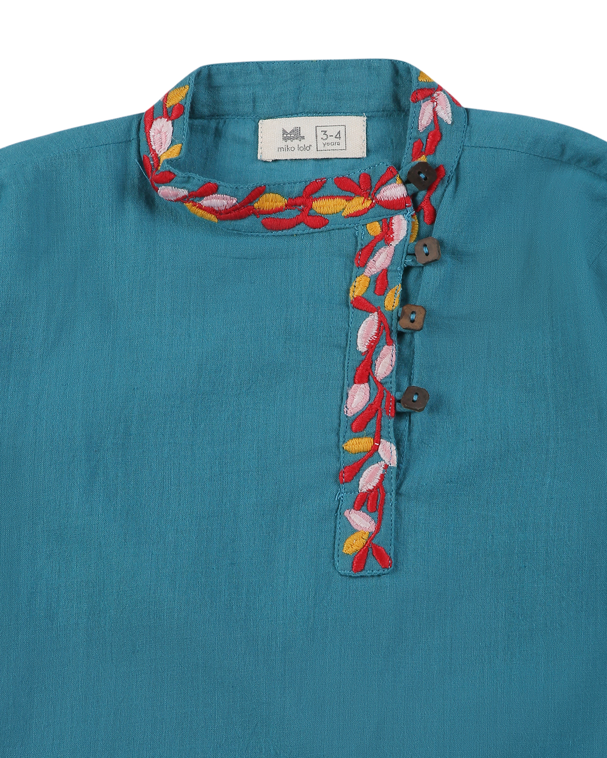 Ambar Full Sleeves Embroidered Short Kurta, Blue