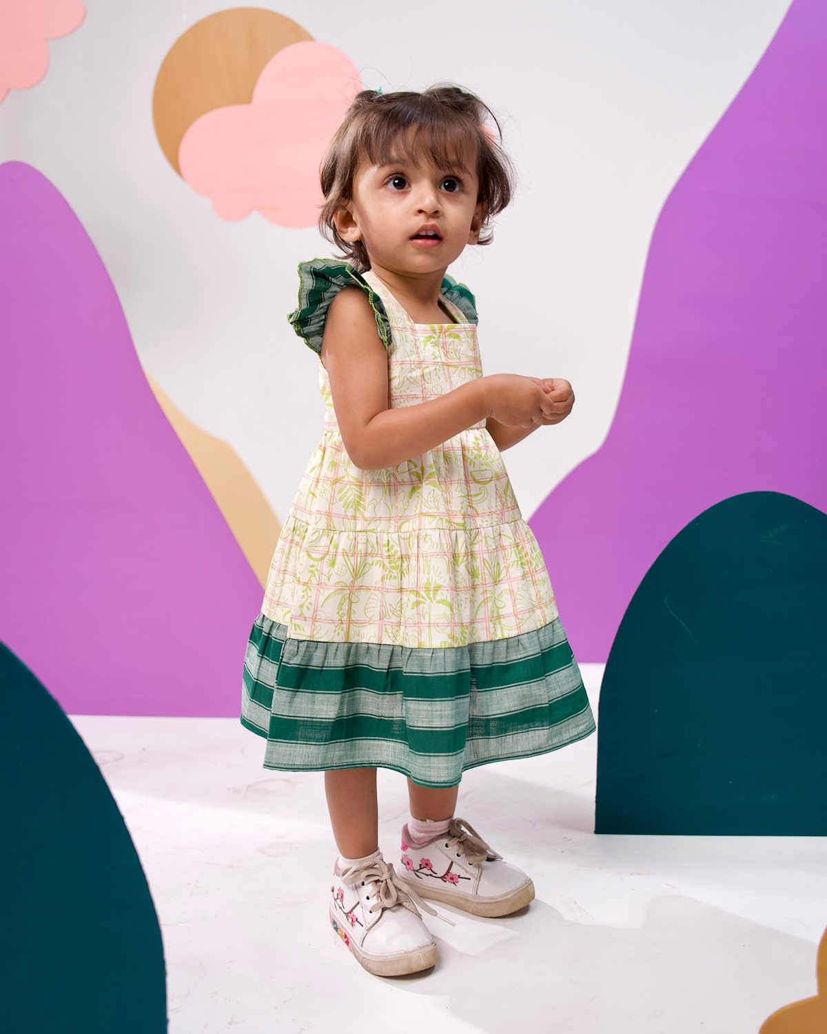 Jungle Gym Printed Cotton Tiered Dress
