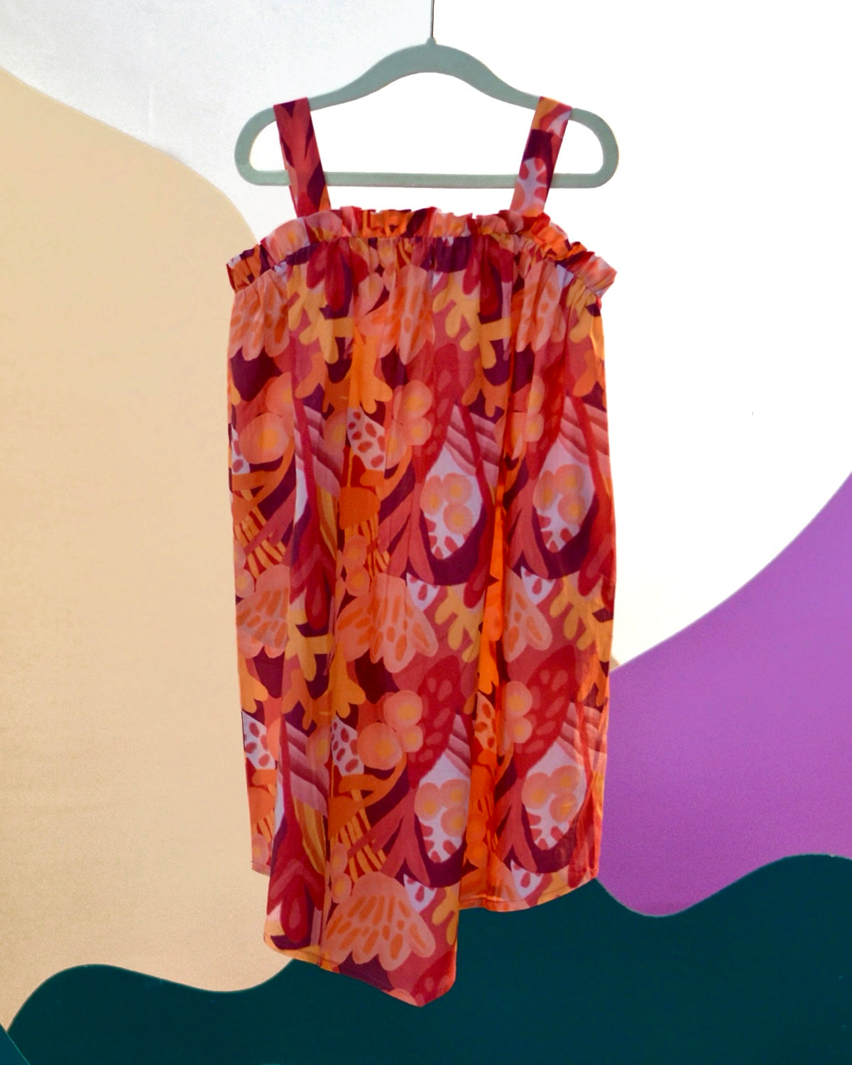 Papaya Printed Cotton Tie-Up Maxi Dress
