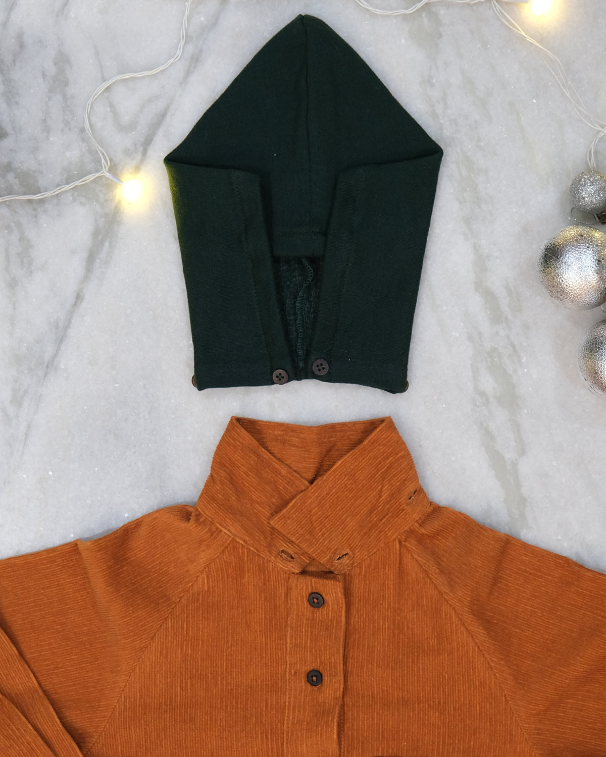 Pumpkin Spice Cotton Corduroy Unisex Winter Shirt with Detachable Hood, Orange