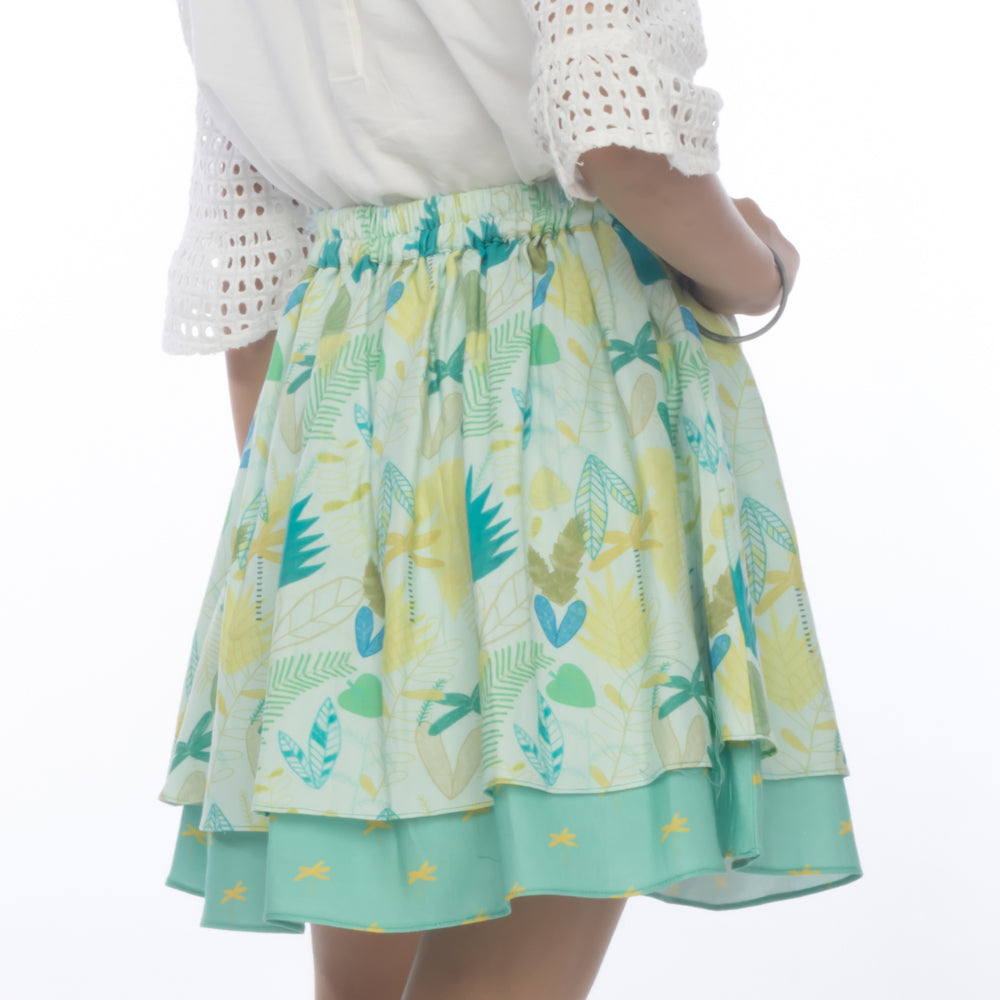 Leafy Forest Layered Skirt