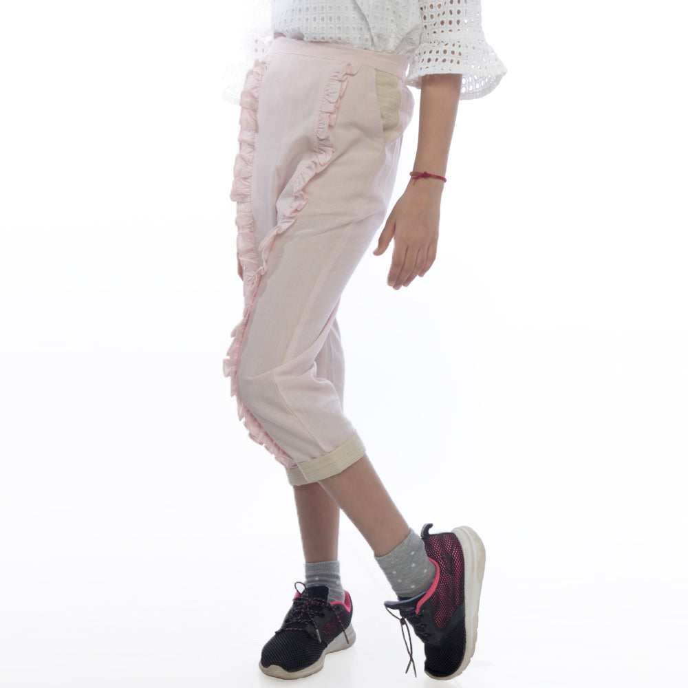 Pebble Pink Ruffle Pants