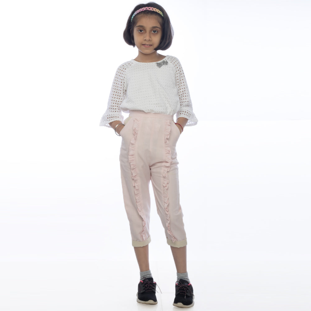 Pebble Pink Ruffle Pants